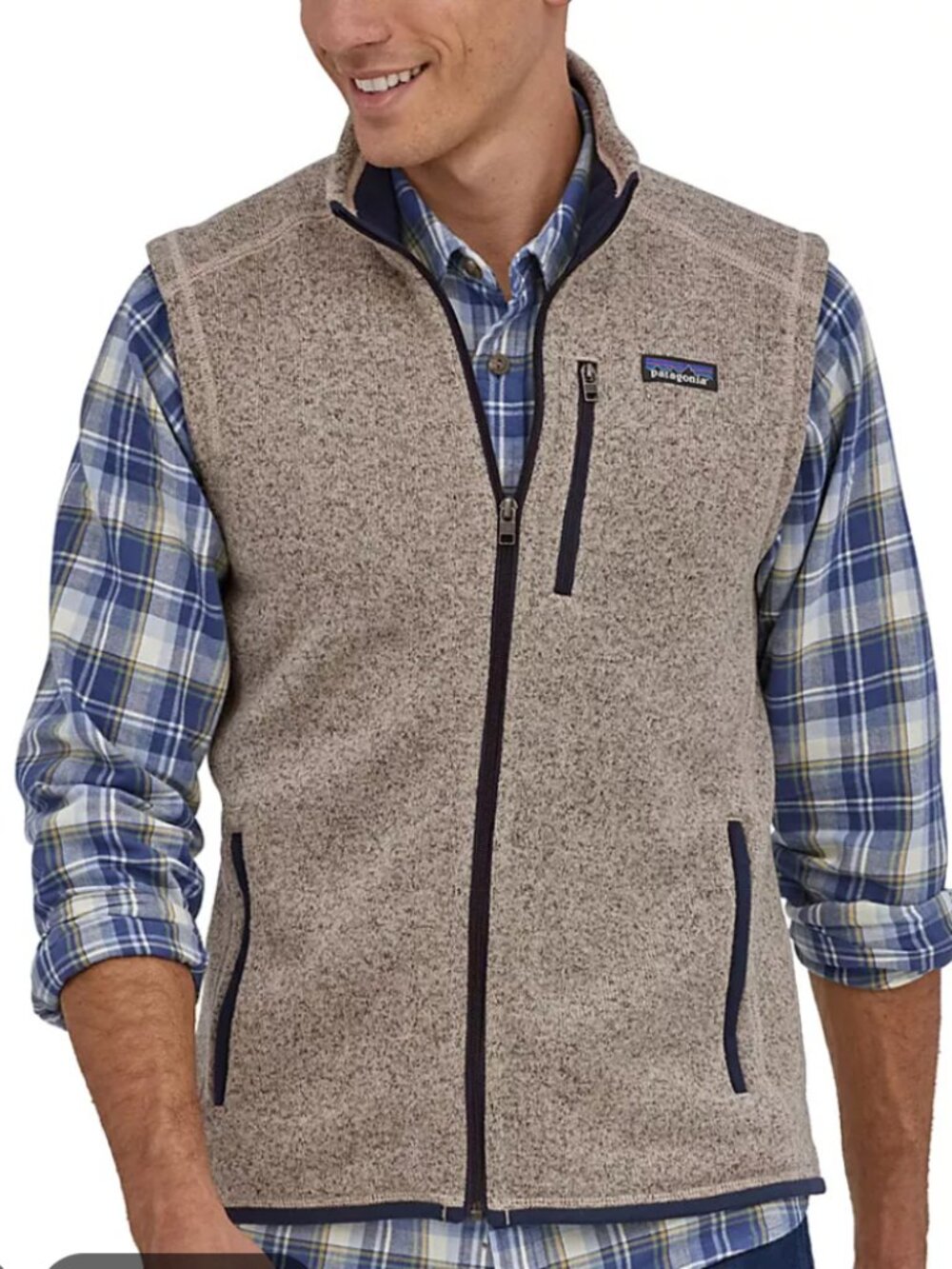 Patagonia Better Sweater Knit Full Zip Fleece Vest -Sz. M.-Oar Tan
